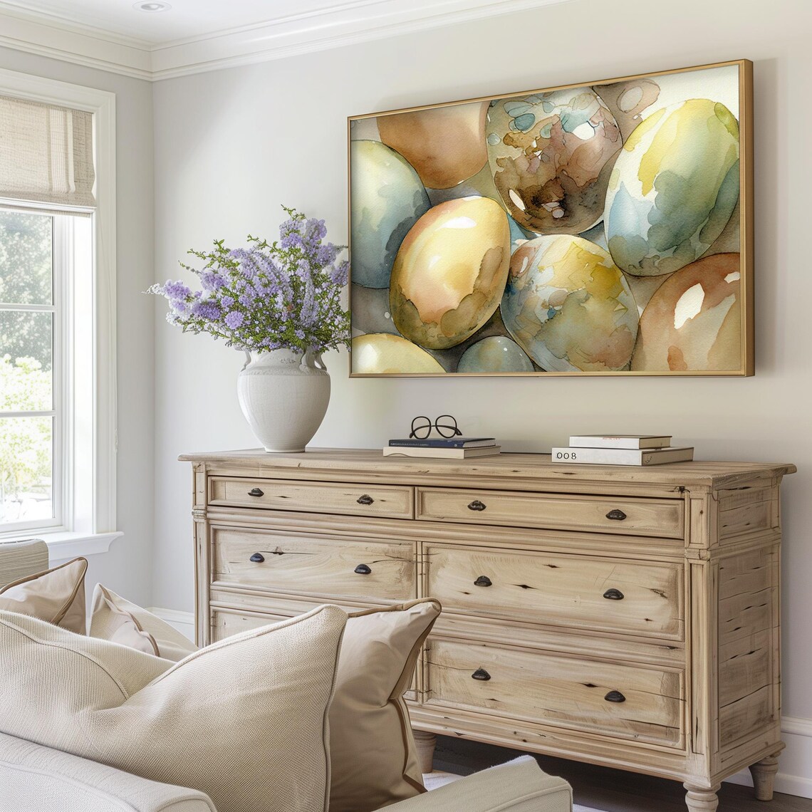 Easter Egg Abstract Watercolor Painting, Spring - Image 5