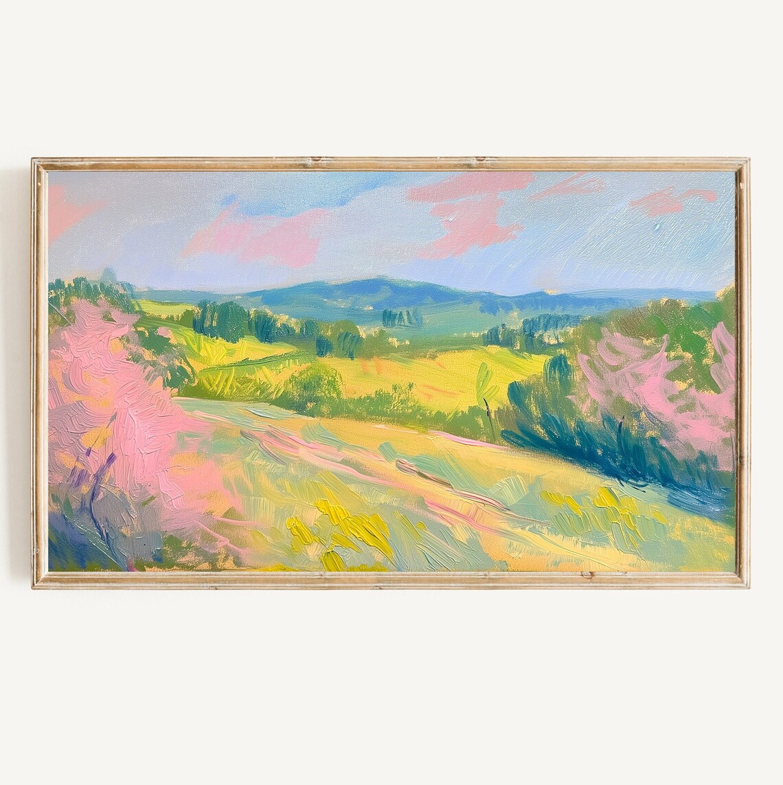 Spring Landscape Wildflowers Abstract Art Print