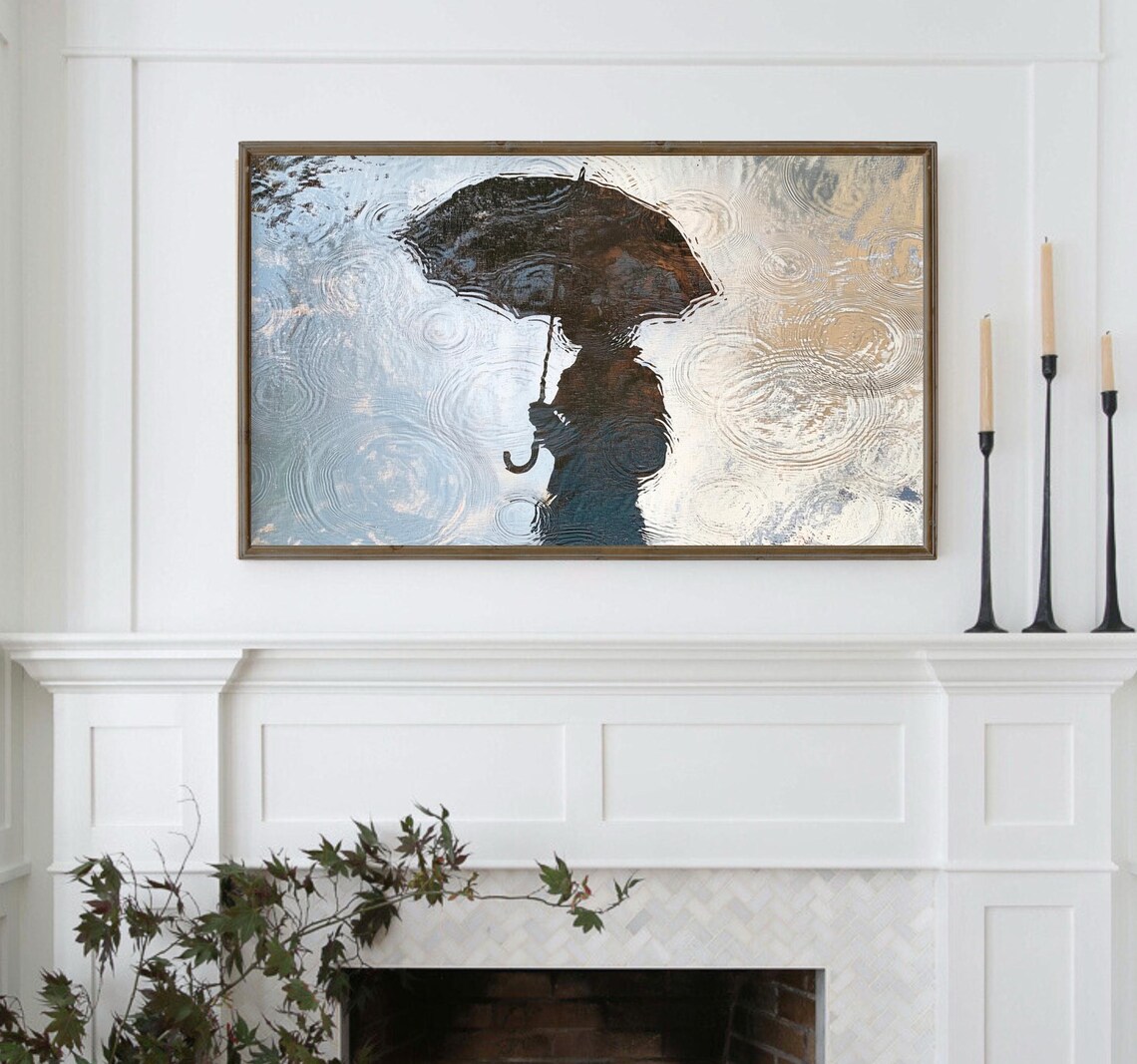 Rainy Day Frame Tv Art Winter Spring Tv Moody Rain Painting - Image 5