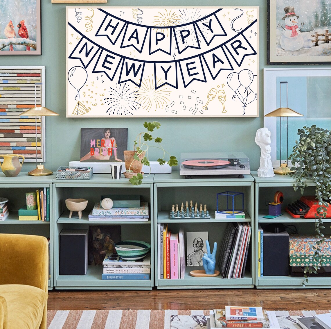 New Year Boho Art Print, Neutral New Year Eve - Image 2