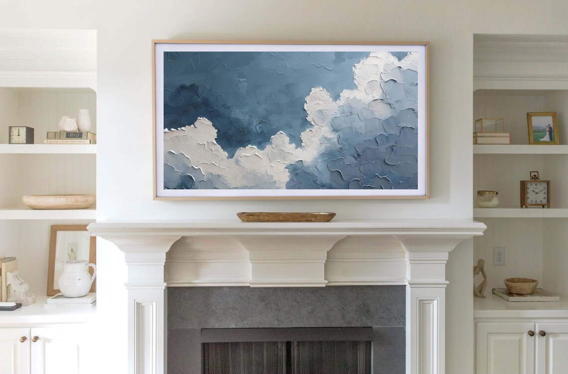 Cloud Frame TV Art, Abstract Textured Poster - Image 2