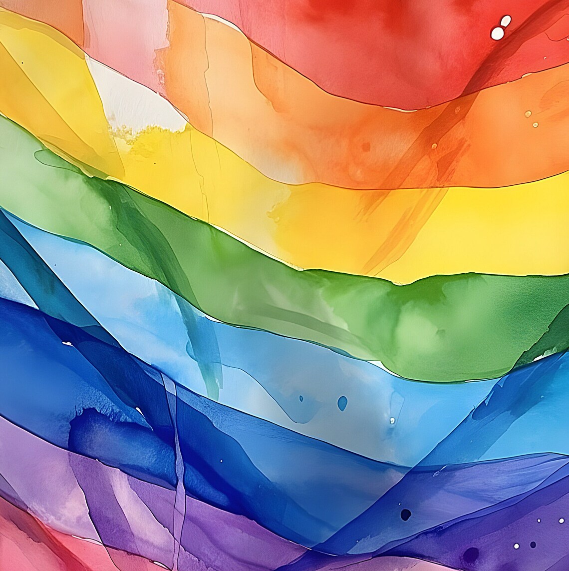 Rainbow Watercolor Pride Month Art Print - Image 2