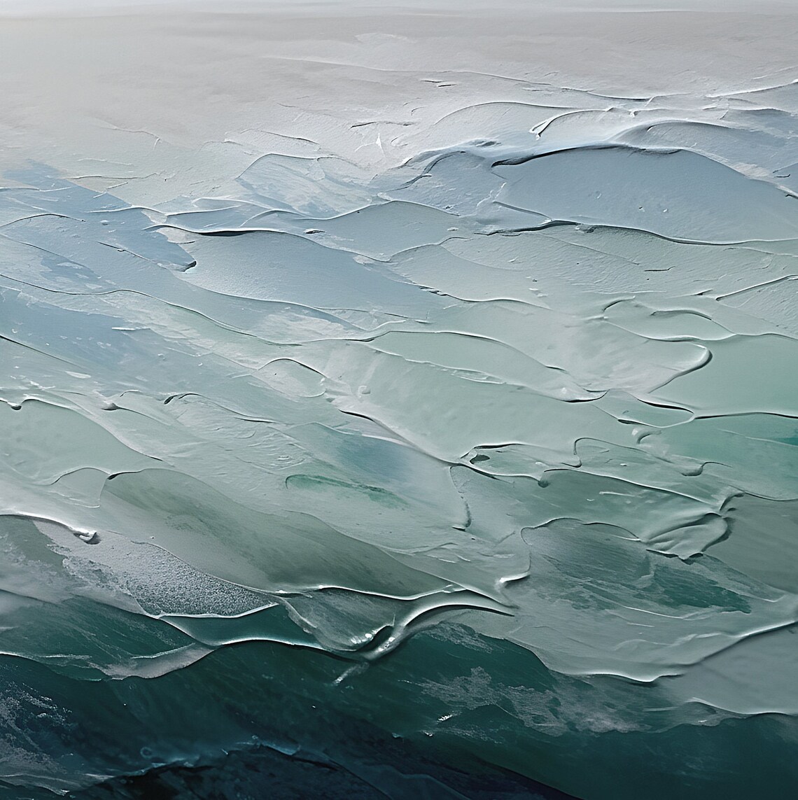 Abstract Summer Seascape Art Print, Ocean Waves - Image 2