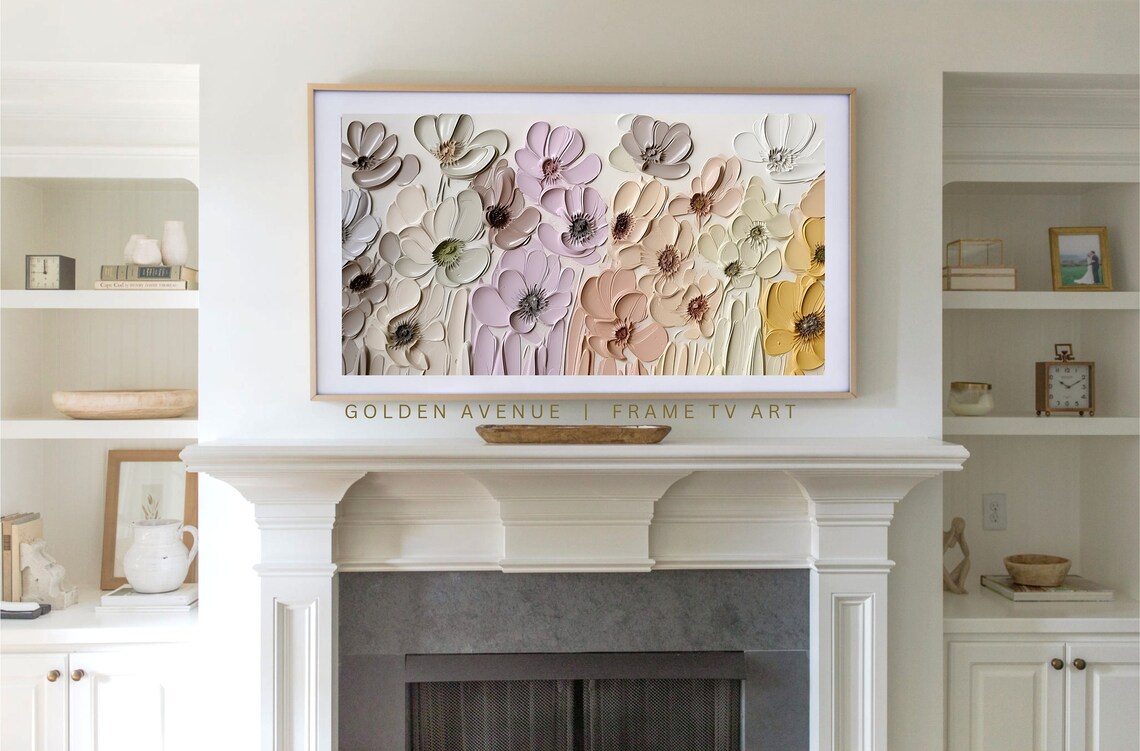 Abstract Flowers Pastel Floral Wall Art Print - Image 3