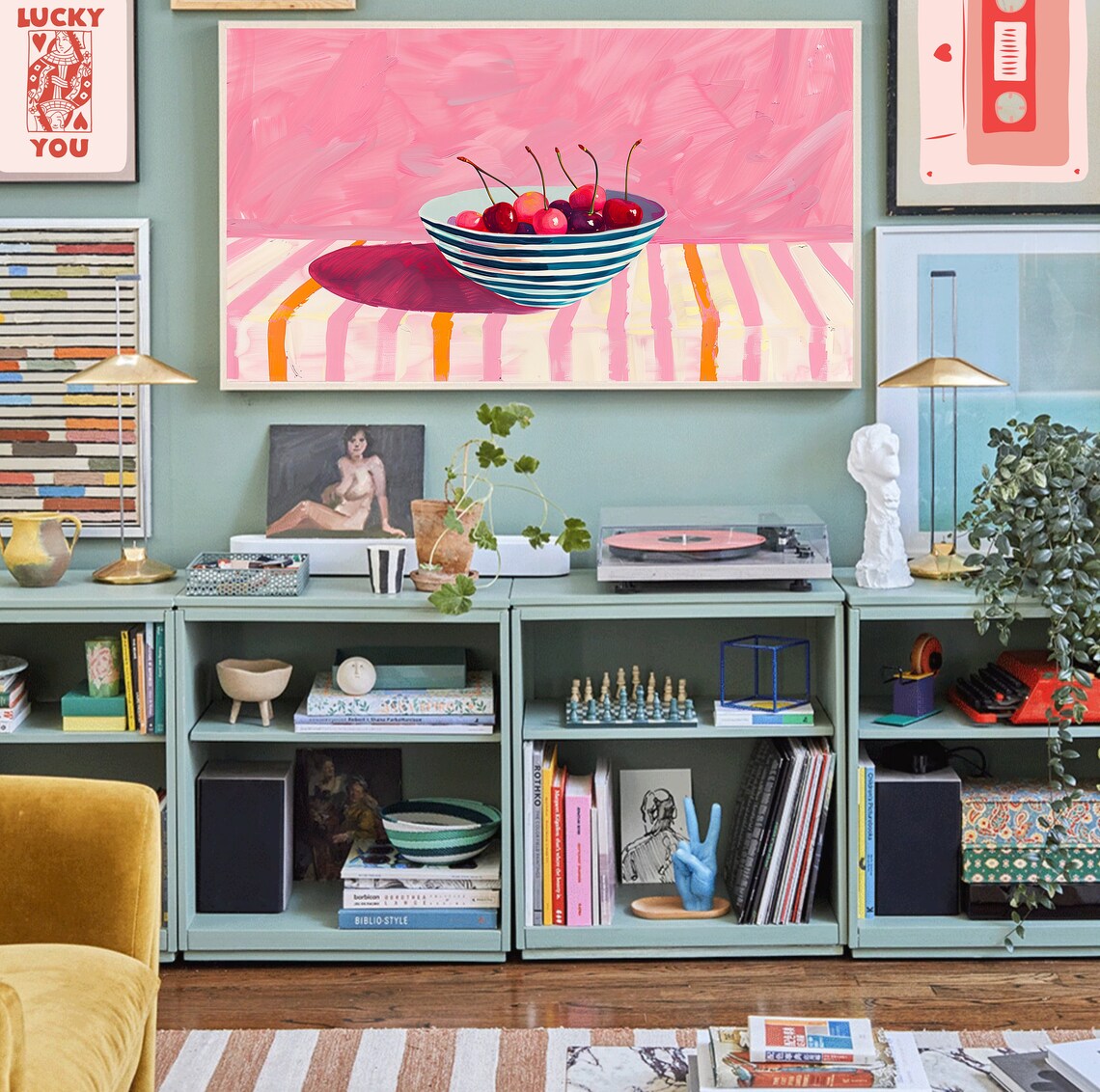 Colorful Cherry Still Life Art Print for TV - Image 4
