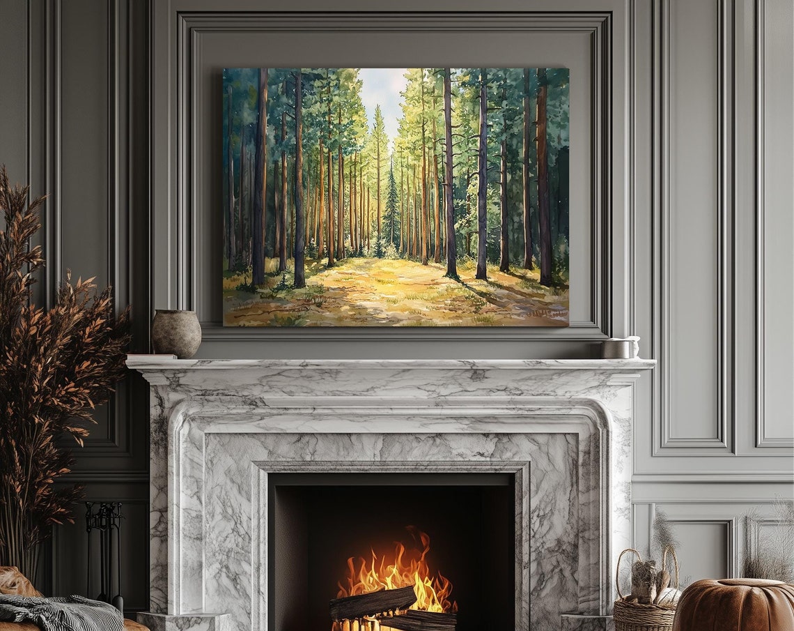 Bright Morning Pine Forest Sunlight Tranquil Woodland Poster