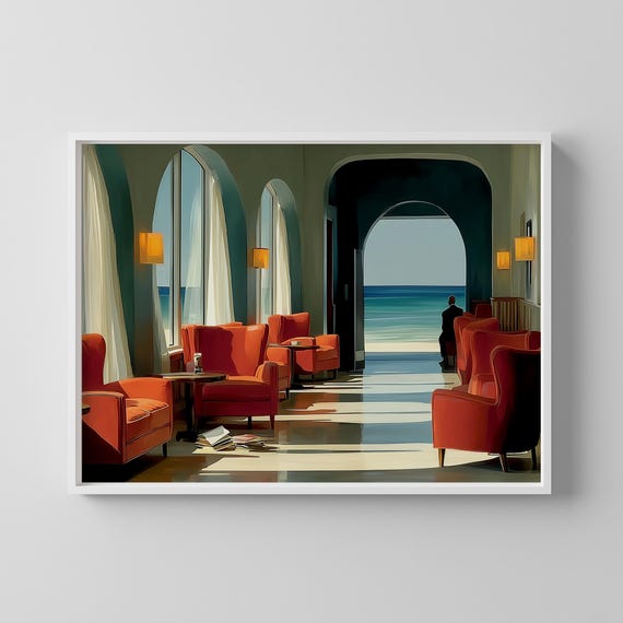 Edward Hopper Coastal Lounge Art Print