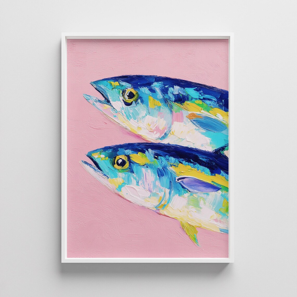 Colorful Fish Painting Print Tropical Coastal Kitchen Art