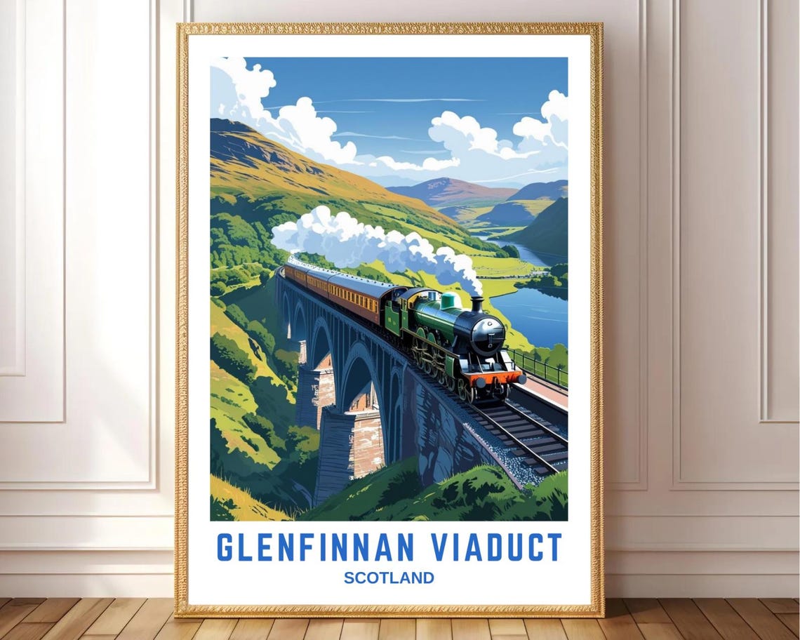 Glenfinnan Viaduct Scotland Steam Train Crossing Highlands Poster