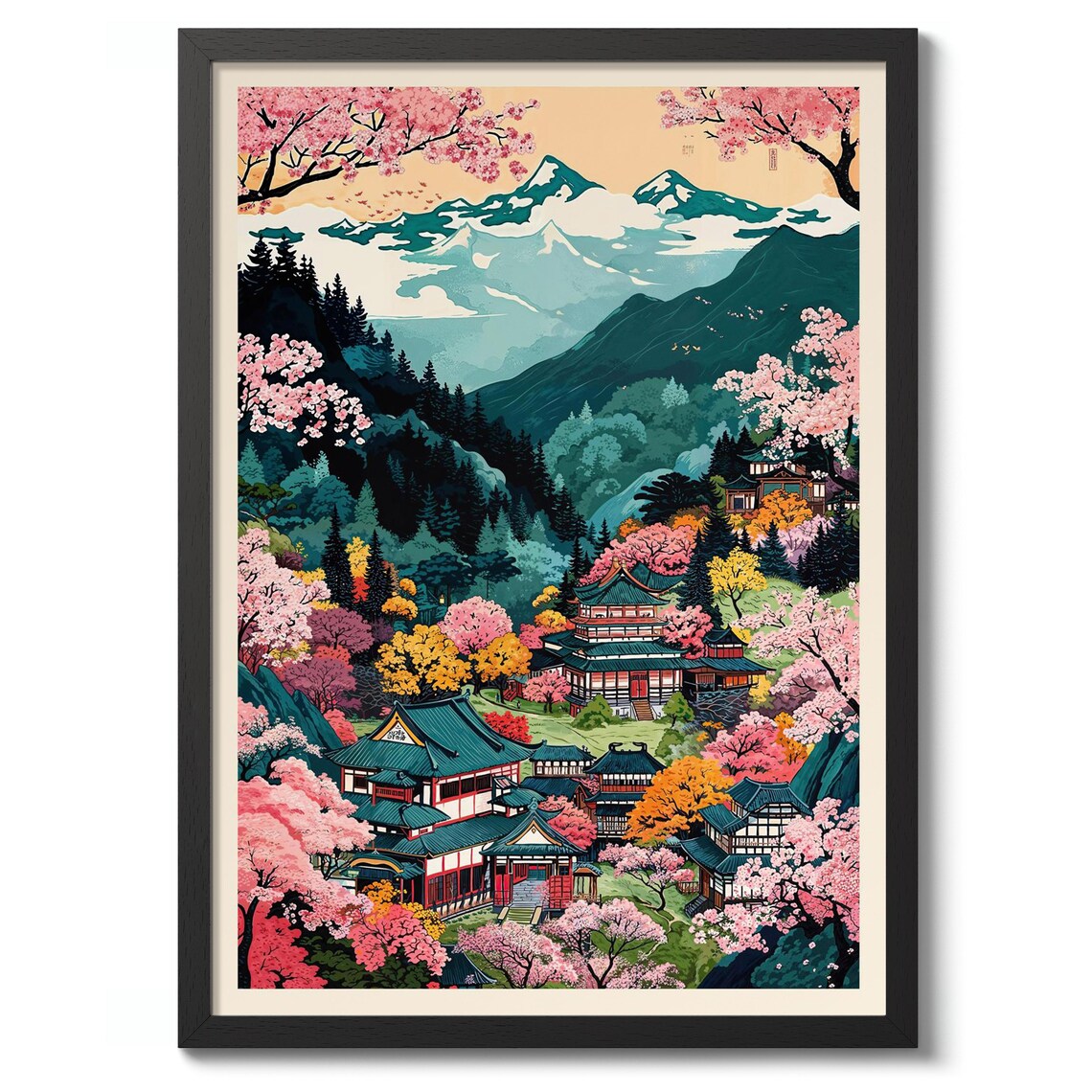 Mount Yoshino Peaks Anime Japanese Travel Poster