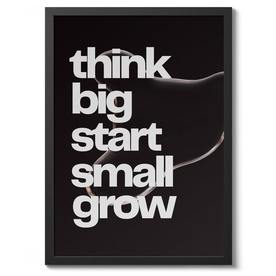 Think Big Print Typography Poster Modern Graphic Wall Art Inspirational Quote Decor Black And White Gift