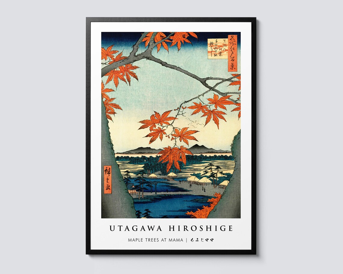 Hiroshige Maple Trees At Mama, Ukiyo-e Art Print