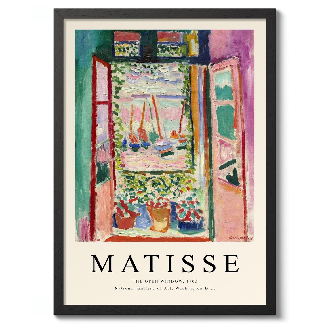 The Open Window by Henri Matisse 1905 Vintage Exhibition Art Poster