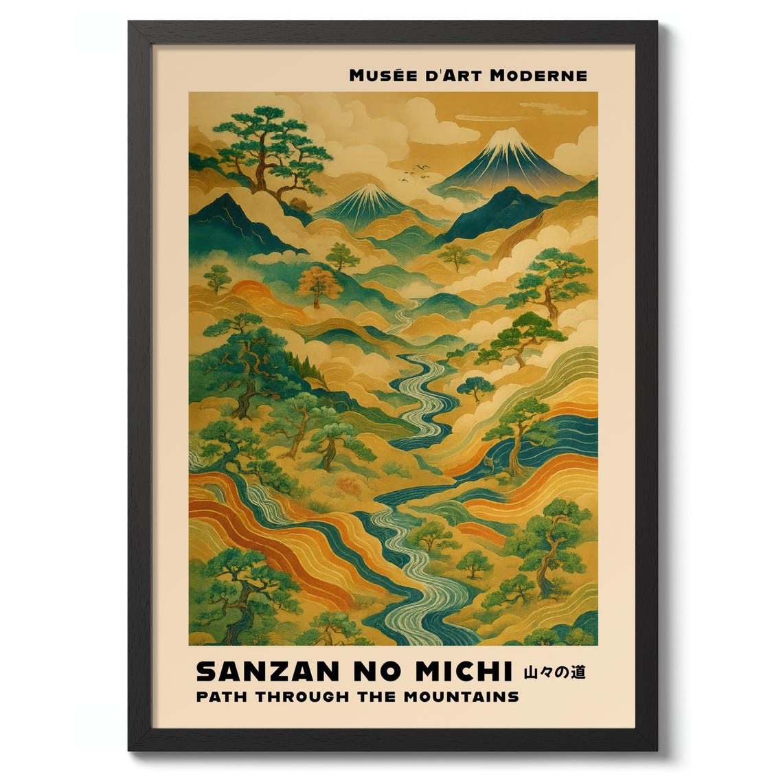 Sanzan No Michi Path Through Mountains Japanese Museum Art Poster