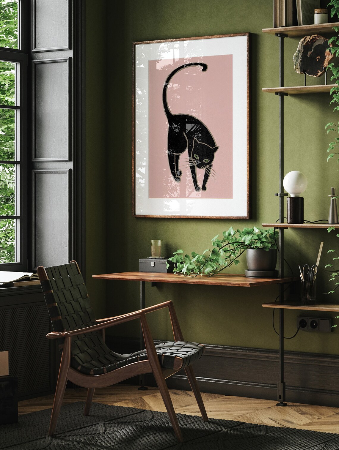 Lucky Black Cat, Pastel Aesthetics Art Print - Image 2