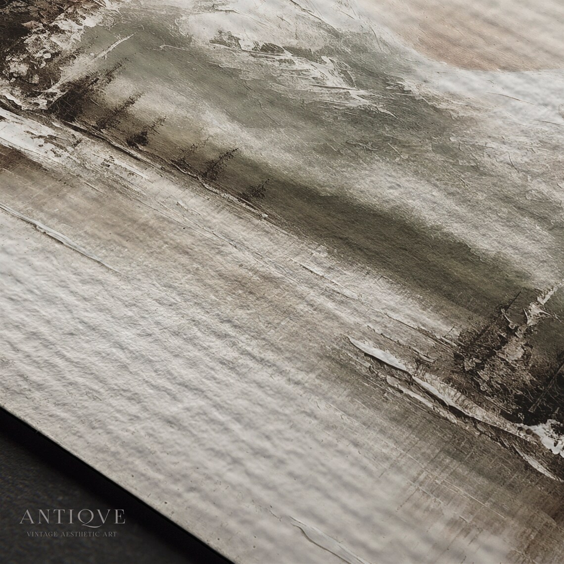 Winter Mountains Landscape, Rustic Christmas Art Print - Image 3