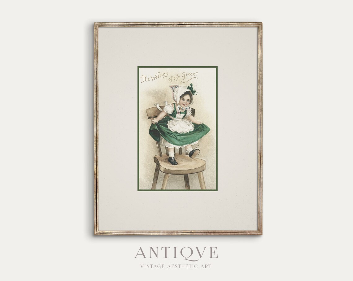 Vintage St Patricks Day, Cute Little Irish Girl - Image 2