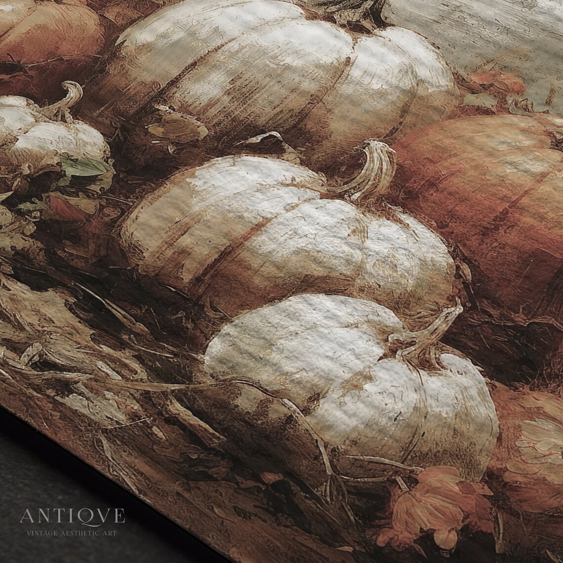Pumpkin Patch Light Fall Painting, Rustic Wall Art - Image 3
