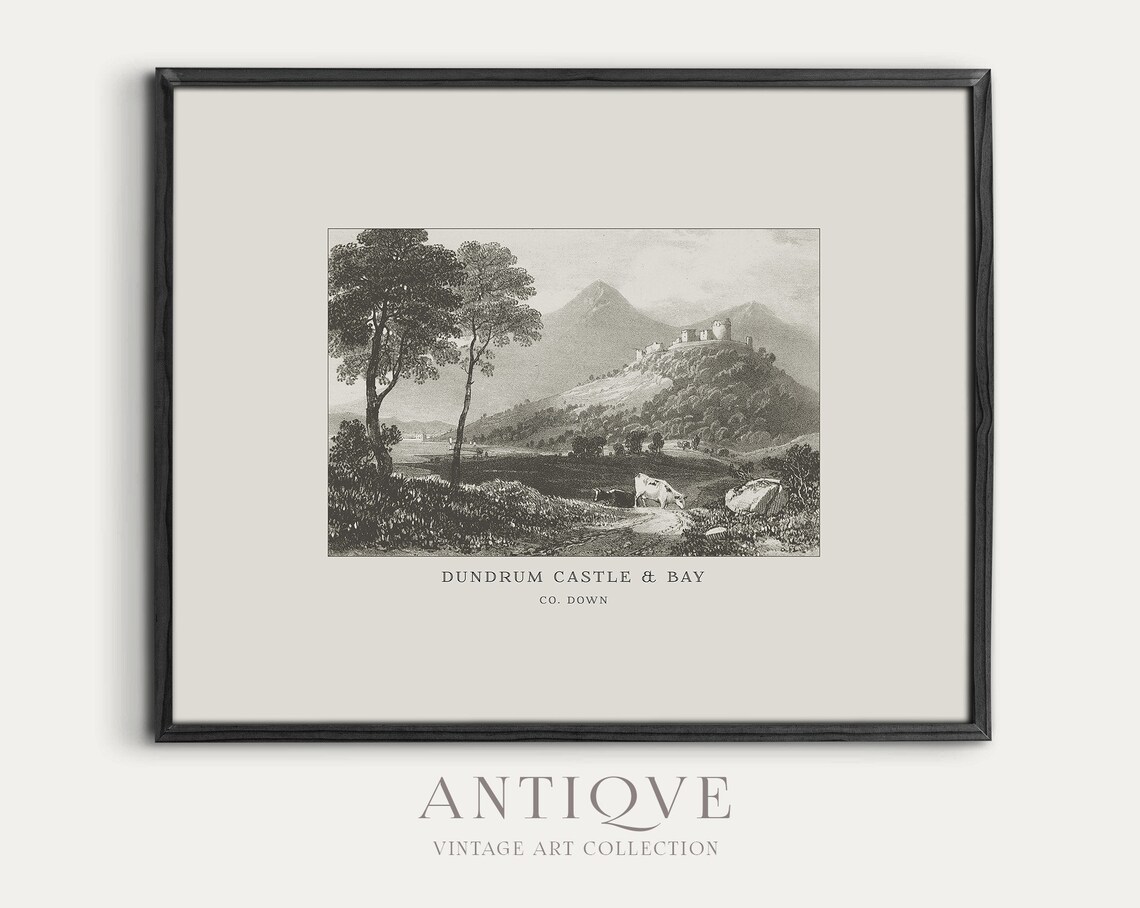 Dundrum Castle Bay, Co Down Vintage Engraving Print - Image 4