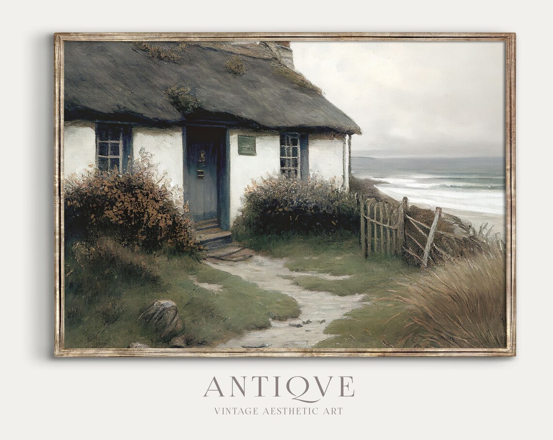 Irish Thatched Cottage By The Sea, Travel Poster