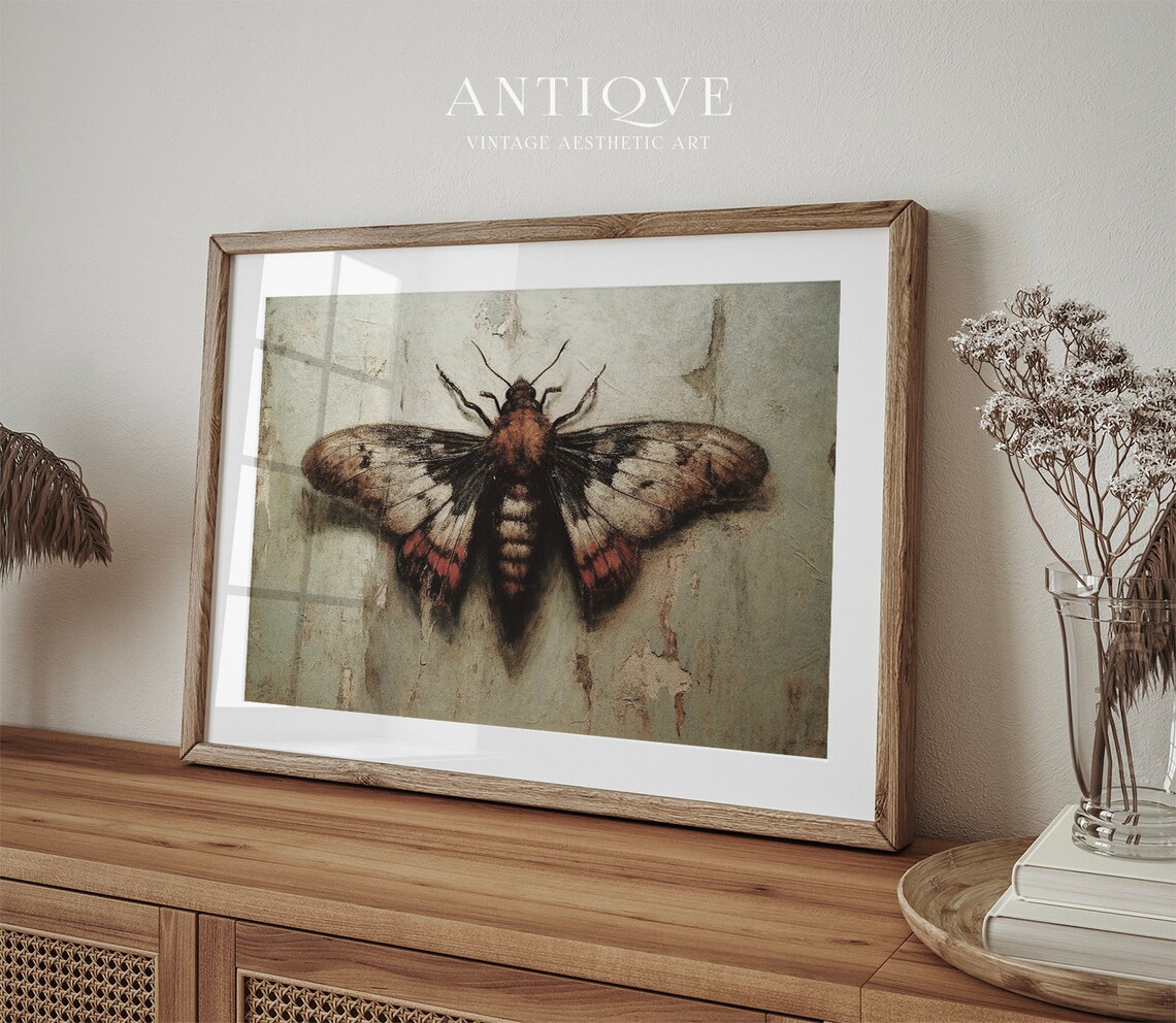 Moth On A Wall Light Academia Art Print - Image 3