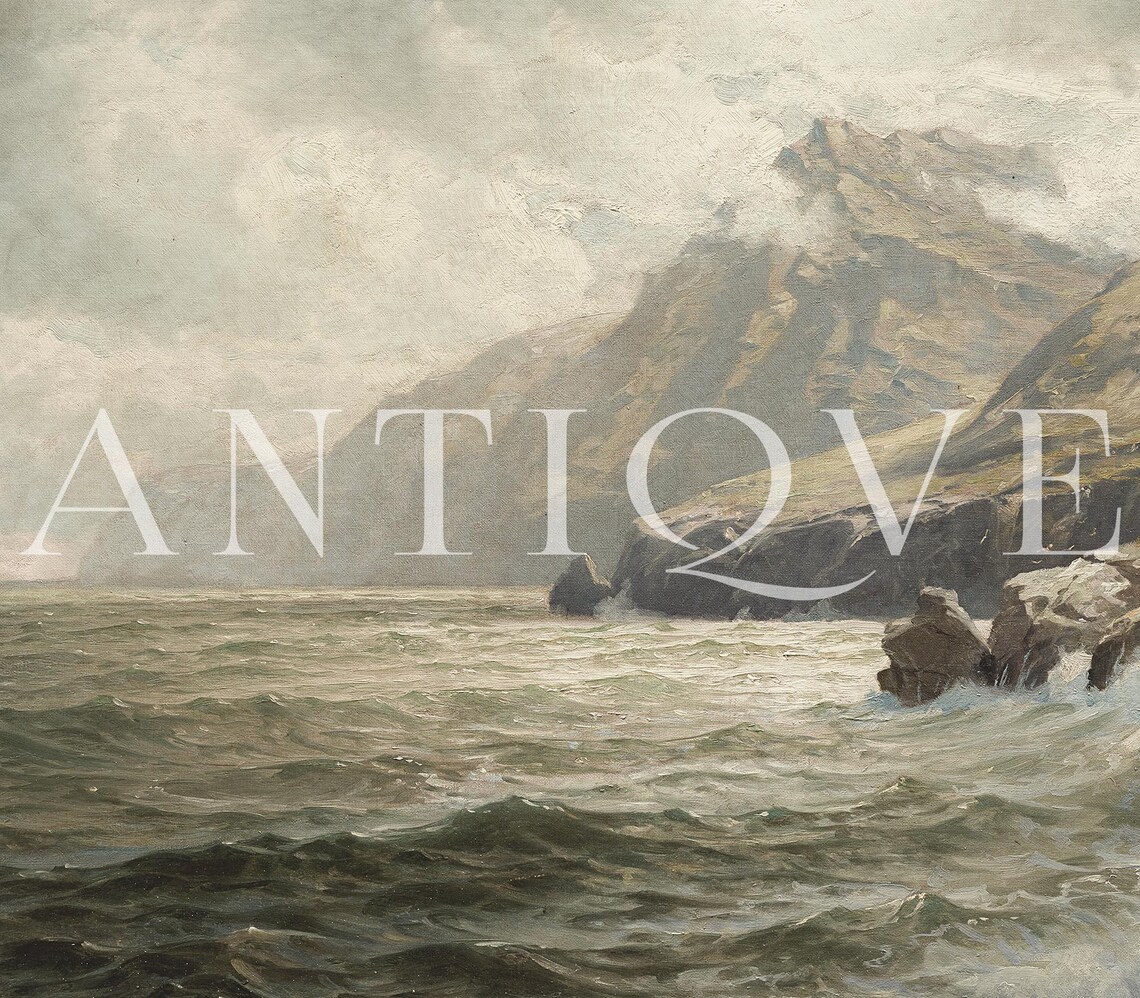 Irish Cliffs Of Donegal Vintage Seascape Art Print - Image 3