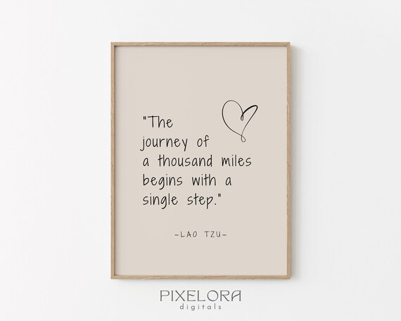 Lao Tzu Quote Inspirational Wall Art Motivational Poster Famous Life Journey Encouraging Print Decor