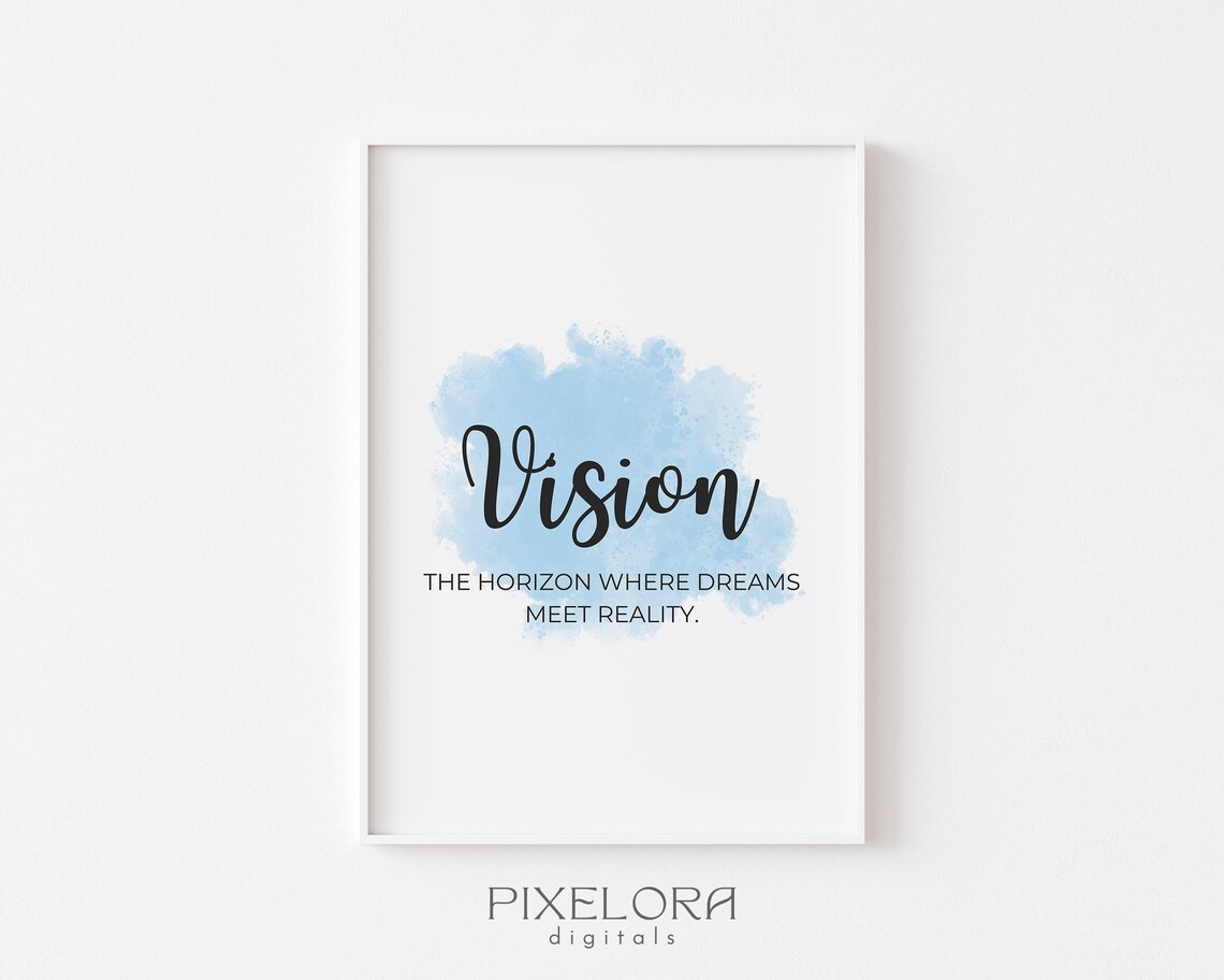 Vision Definition Inspirational Quote Poster Motivational Wall Art Personal Growth Office Decor