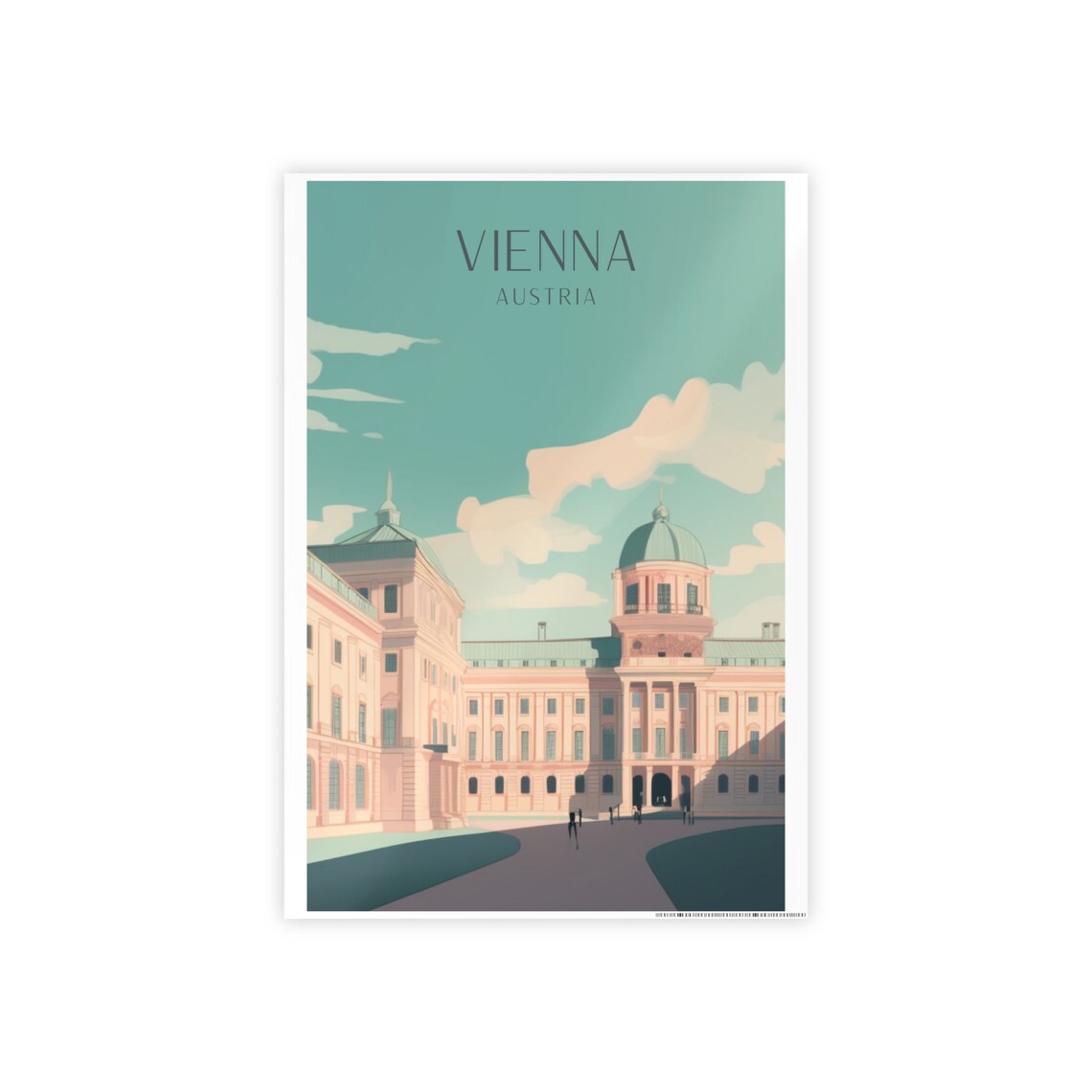Vienna Art Deco Travel Poster, Hofburg Palace