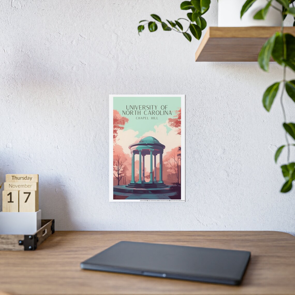 UNC Old Well Travel Poster, Chapel Hill Keepsake - Image 2