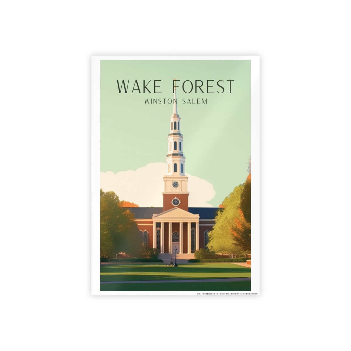 Wake Forest Art Deco Travel Poster - Image 4