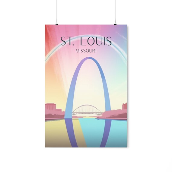 St Louis Travel Poster, Missouri Landmark Art Print