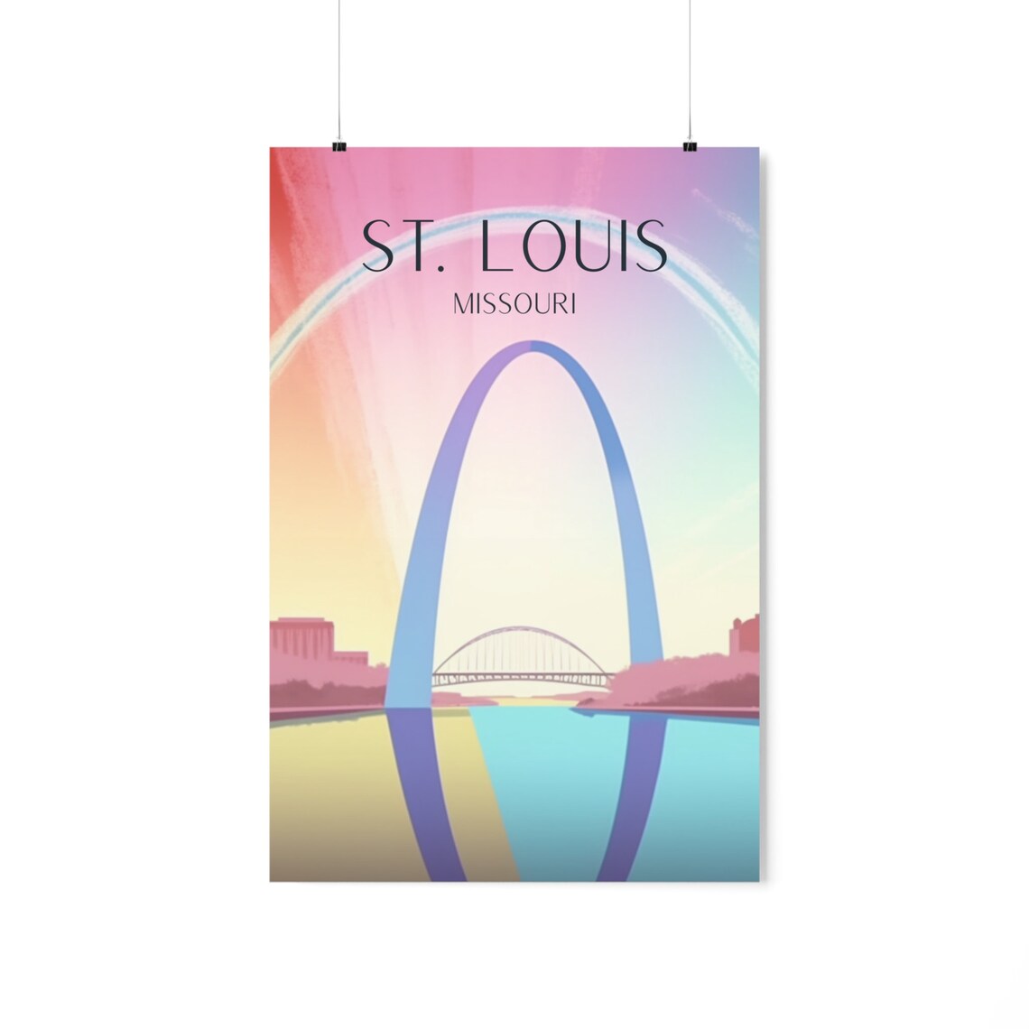 St Louis Travel Poster, Missouri Landmark Art Print