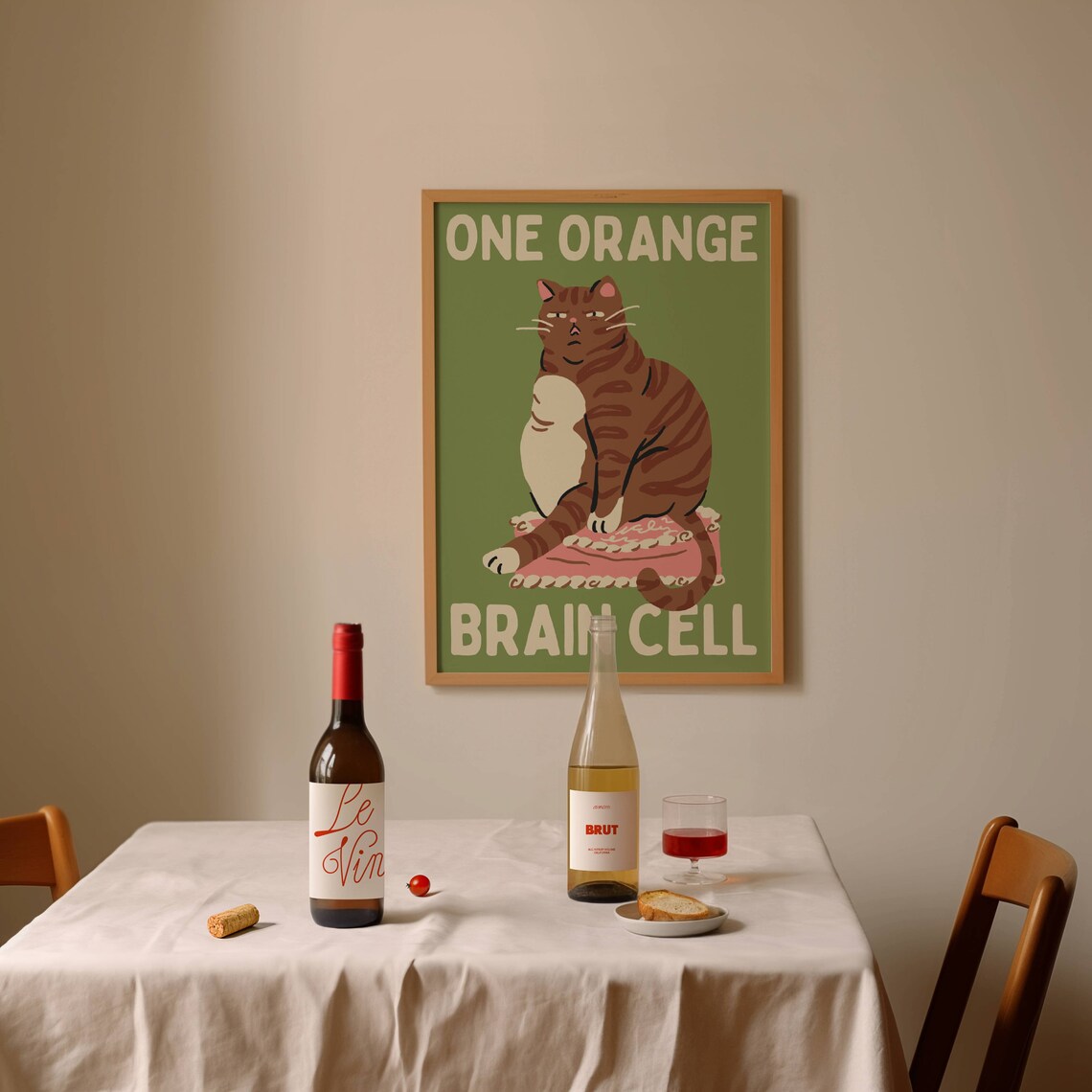 Orange Cat Funny Cat Art Print, Cat Lover Gift - Image 2