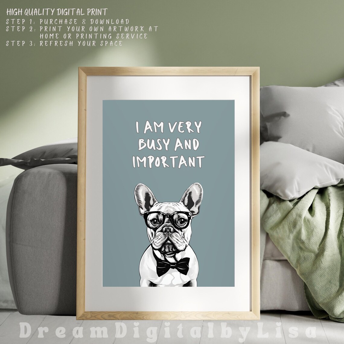 Funny French Bulldog I Am Very Busy And Important Office Poster - Image 4