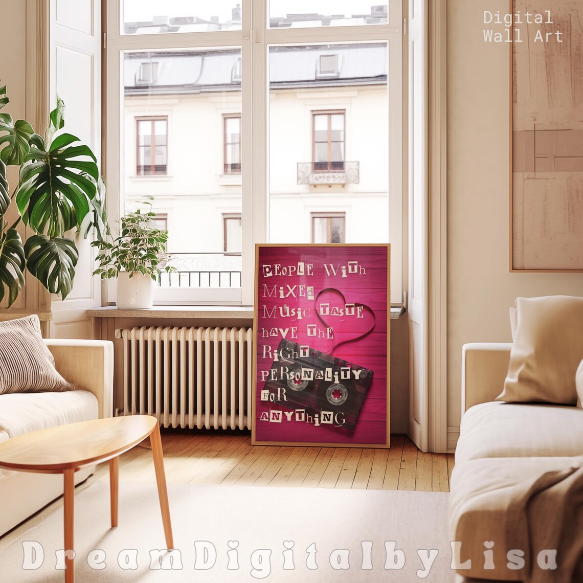 Retro Music Cassette Quote Poster, Pop Culture - Image 2