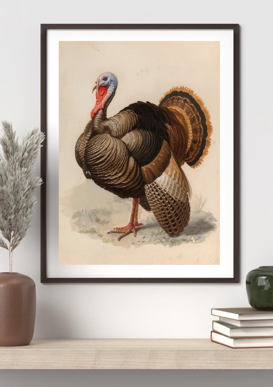 Vintage Wild Turkey Thanksgiving Rustic Farmhouse Decor Poster