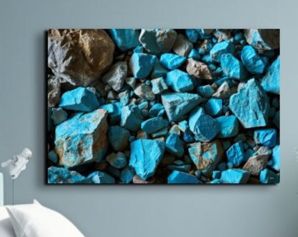 Blue Stone Rocks Tranquil Earthy Minimalist Nature Photo Wall Art