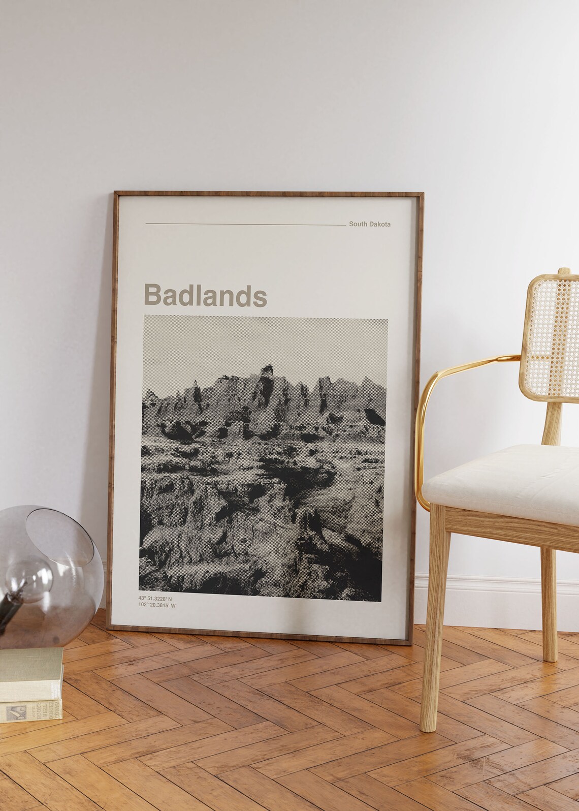 Badlands National Park Minimalist Landscape Art Print - Image 2