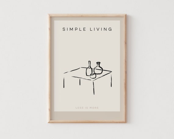 Modern Minimalist Kitchen Wall Art Boho Contemporary Print Neutral Aesthetic Poster In Black Beige