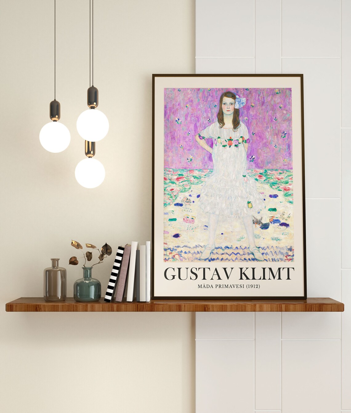 Gustav Klimt Mada Primavesi 1912 Portrait Pastel Floral Print - Image 3