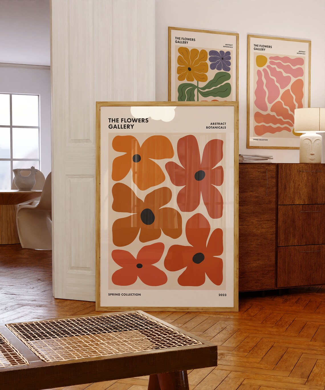 Abstract Retro Floral Print, 60s-70s Botanical Poster - Image 3