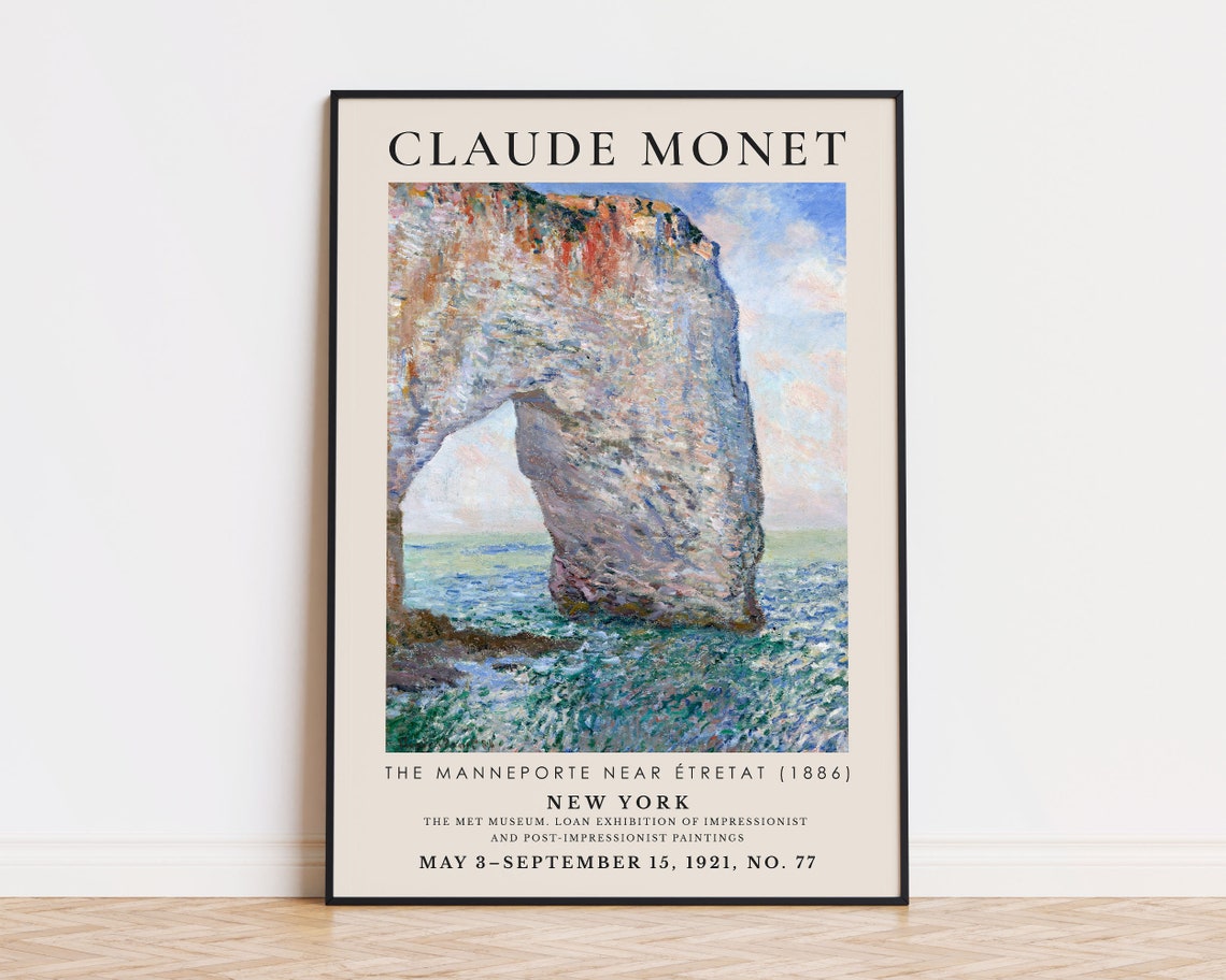 Claude Monet Manneporte Near Etretat 1886 Sea Arch Rock Poster