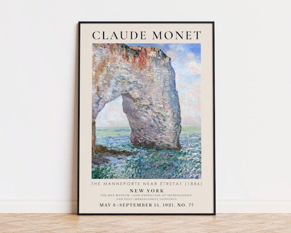 Claude Monet Print Exhibition Poster Impressionist Sea Painting Famous Art Print Coastal Wall Art