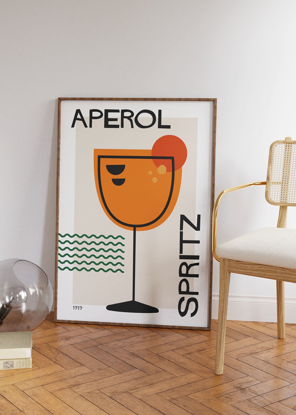 Aperol Spritz Cocktail Art Print, Mid-Century Retro - Image 2