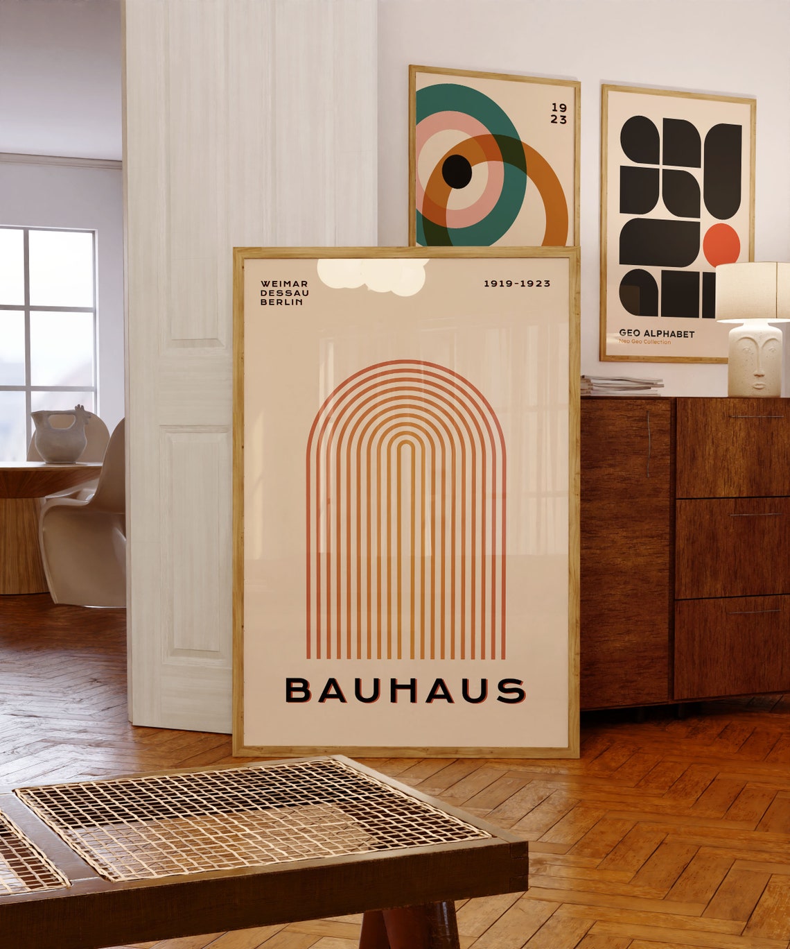 Bauhaus 1919 1923 Rainbow Arch Weimar Minimalist Design Poster