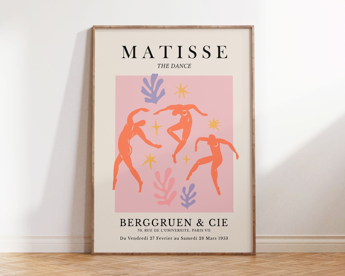 Matisse Cutout Pink Exhibition Poster, Bedroom Decor