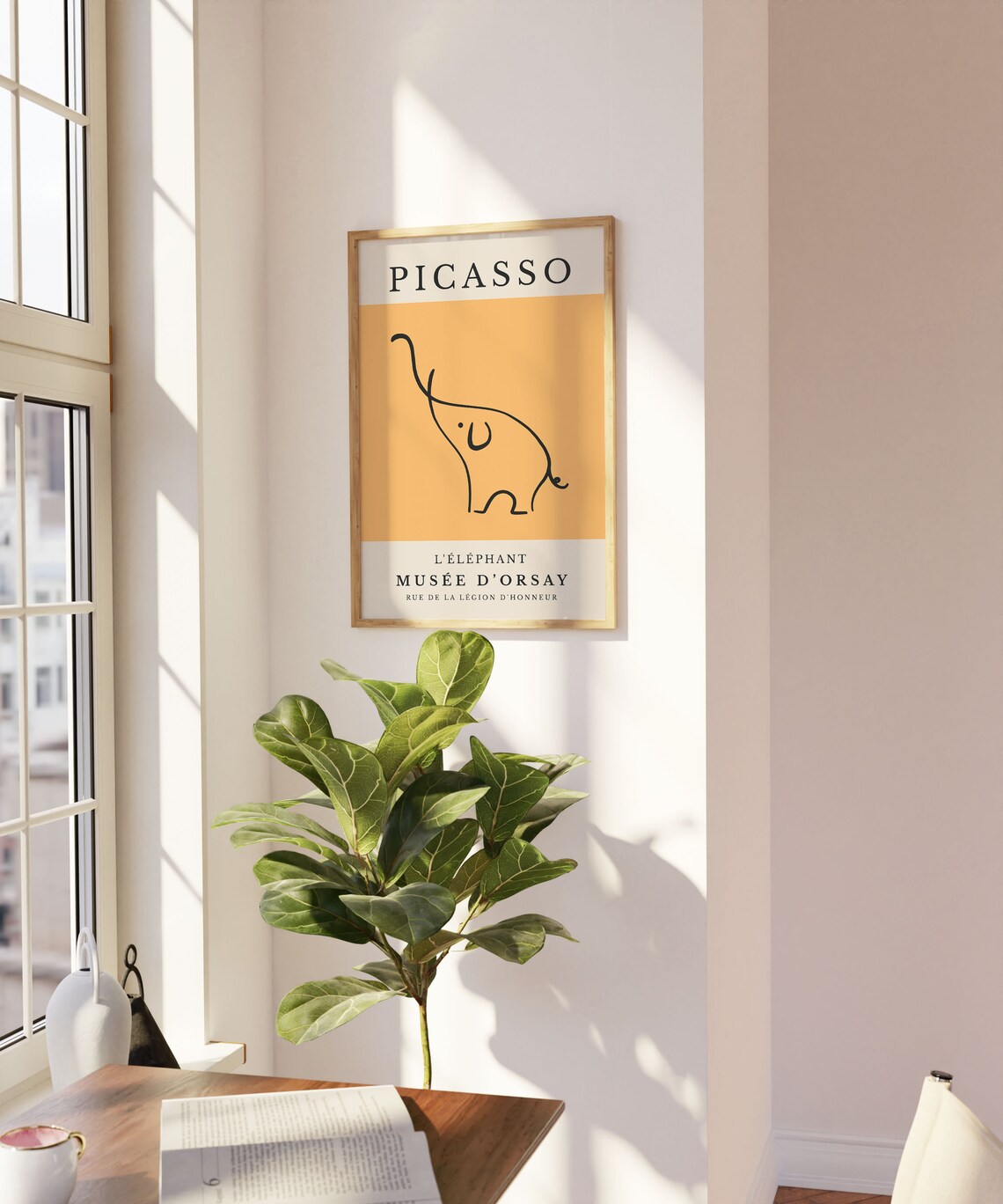 Picasso Elephant Minimalist Animal Sketch Art Print - Image 3