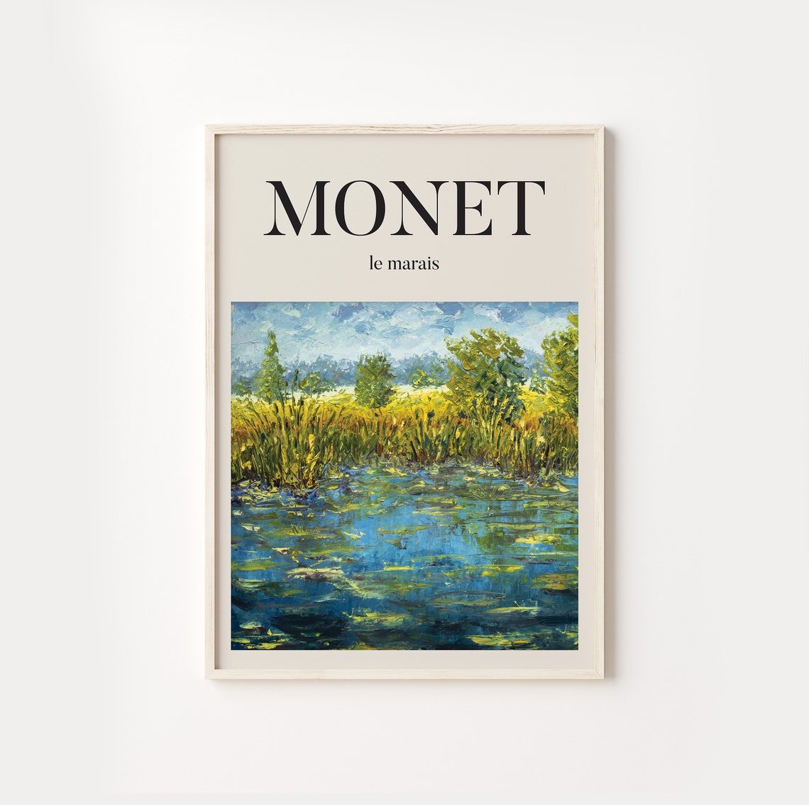 Monet Le Marais Marsh Landscape Impressionist Exhibition Art Poster