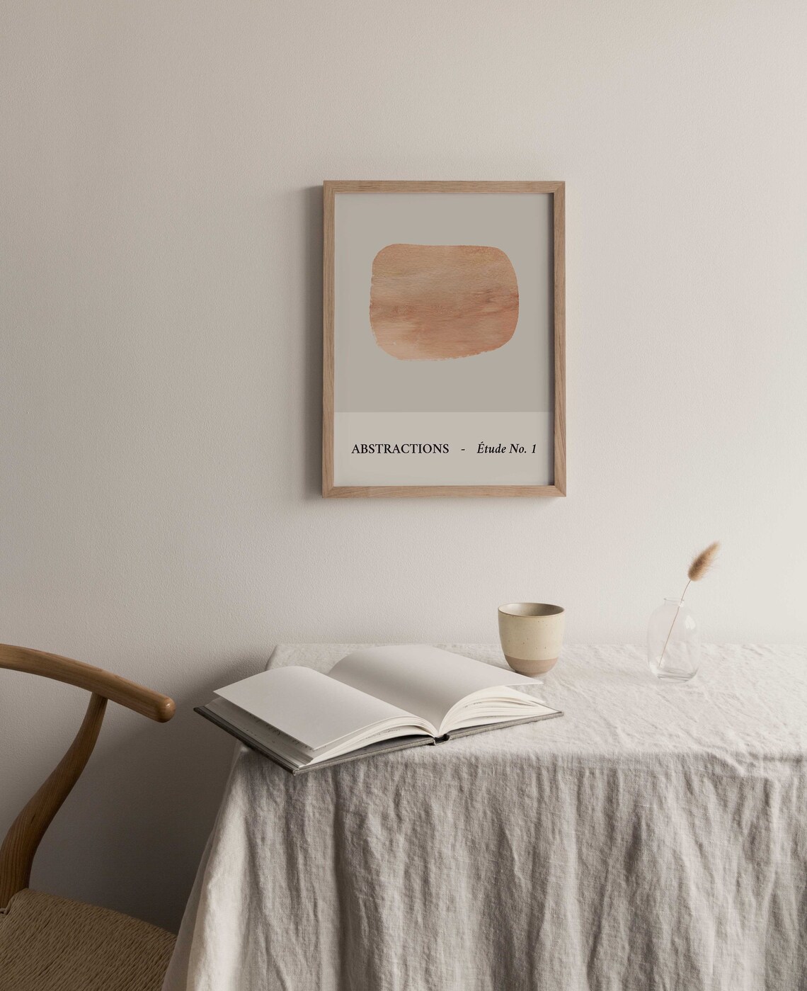 Abstractions Etude No 1 Peach Brushstroke Minimalist Gallery Art Poster - Image 2